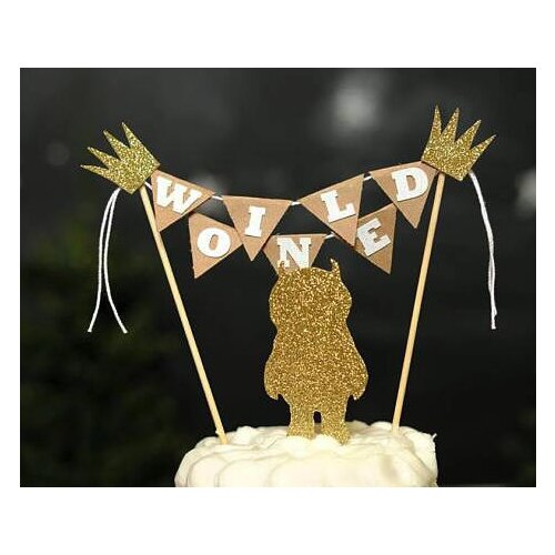 Personalized number Wild one birthday cake buntings cupcake toppers banners baby shower party decoration doughnut food picks