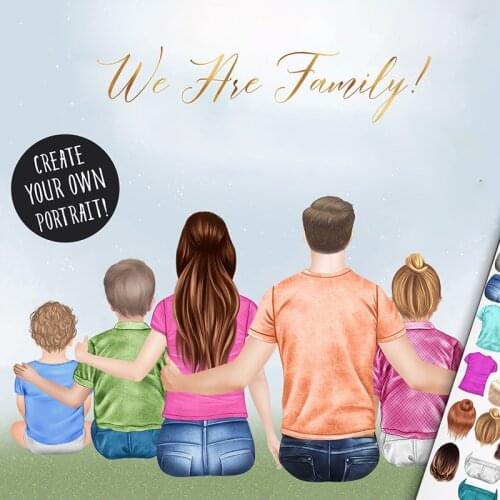 Personalized Family Mug Coffee Cups Gift for Family Dog Cat Lover Best Friend DIY Choose Hair Skin Clothes Magic Mugs 11oz R2041