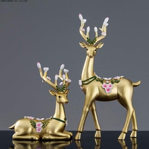 Carved Lovers Deer Home Decoration Decoration Desk Accessories Desktop Bookshelf Living Room Wine Cabinet Porch Soft Decorations