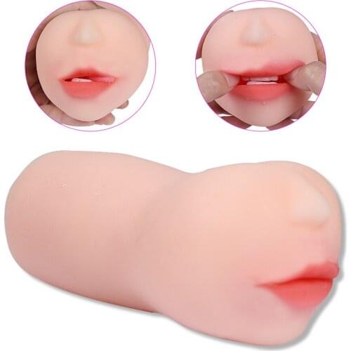 Mens Supplies Gay Tool Mouth Teeth Aircraft Cup Realistic Deep Throat Masturbator Silicone Artificial Blowjob Tight