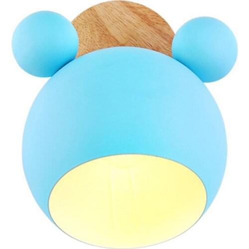 Nordic Macaron Solid Wood E27 Wall Light Creative 6 Colors Animal Style Wall Lamp For Reataurant Bar Hotel Warehouse