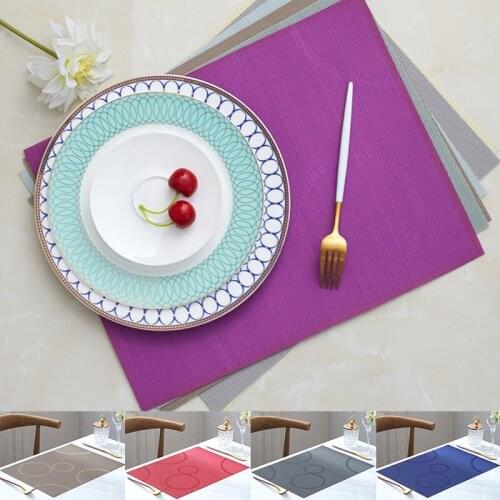 Modern Minimalist Teslinxi Placemat Pvc Woven Dining Table Waterproof Insulation Pad 30X40Cm Solid Color Home Dining Mat