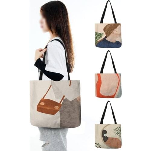 Modern Painting Art Tote Bags for Women Handbags Lady 2021 Large Reusable Shopping Bags for Groceries Outdoor Beach Bags