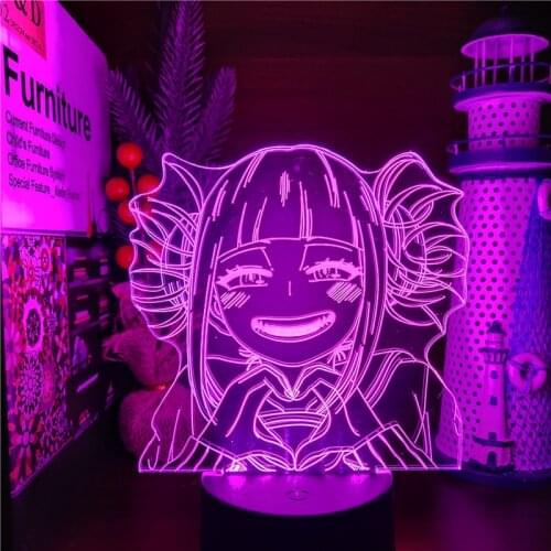 Led Lamp My Hero Academia Himiko Toga Anime Figure Night Light 3d Lampe Cross My Body Boku No Hero Home Decor Lampara Manga Lamp