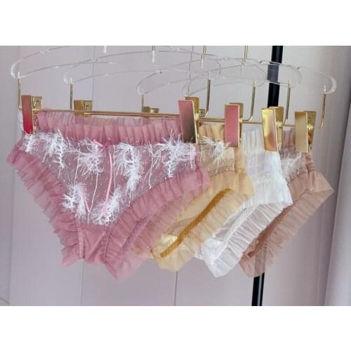 2020 New 100% Real Photo M L XL 3L 5L Plus Big Size Lovely Cute Sexy Tassels Mesh Lace Panties Brief Knick