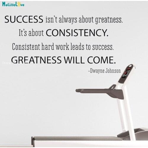 Success Isn't Always About Greatness Vinyl Wall Decals Home Decor Office Its About Consistency Work Quote Poster YT5820
