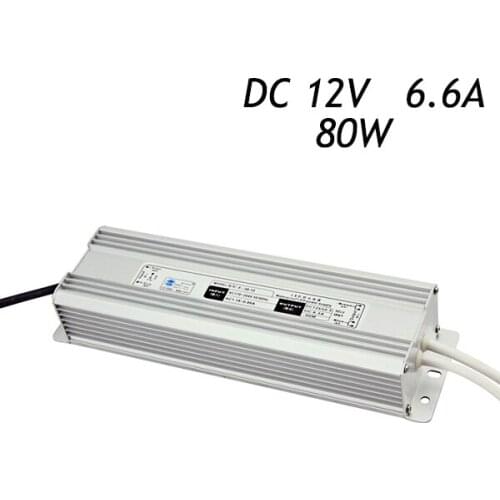 2pcs/lot 12V 6.6A 80W IP67 Waterproof Transformers AC220-240V To DC Switching Power Supply Driver for LED Strip 5050 3528
