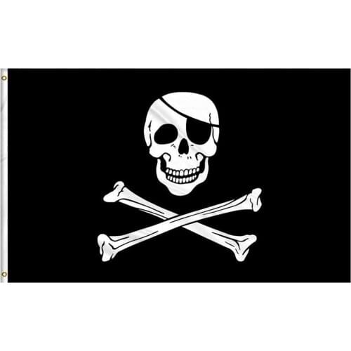 Bright Colors And Fading - Foot Pirate Flag Sticker - Canvas Head And Double Seams Flag- Pirate Flag Polyester With Brass Gasket