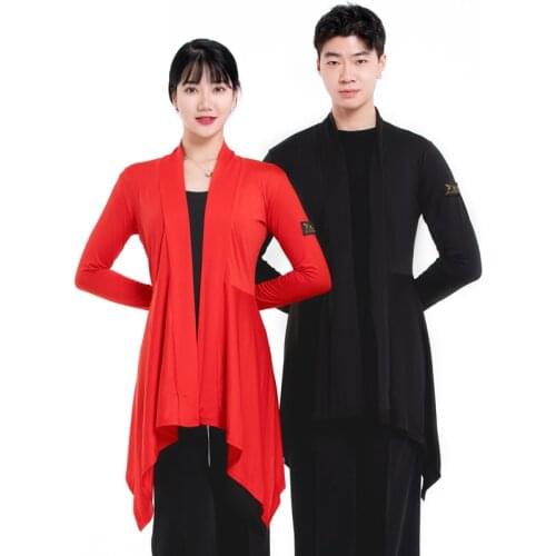 Women Modern Dance Clothes Latin Dance Tops Long sleeve Cardigans Shirts Exercise Clothes Latin Dance Costumes For Men DN6952