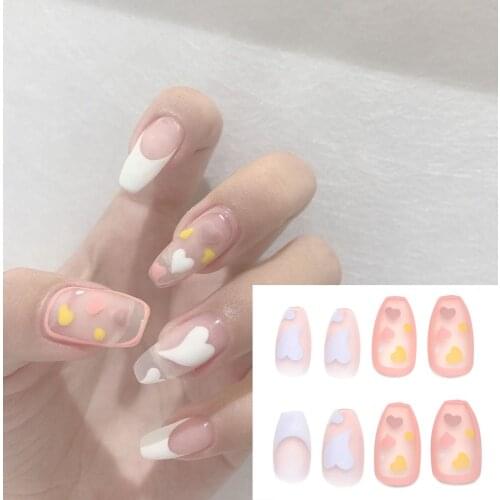 24Pcs Snowflake Elk Designs Acrylic Stiletto DIY Fake Nails French False Nail Art Tips Press On Nail Removable Full Cover