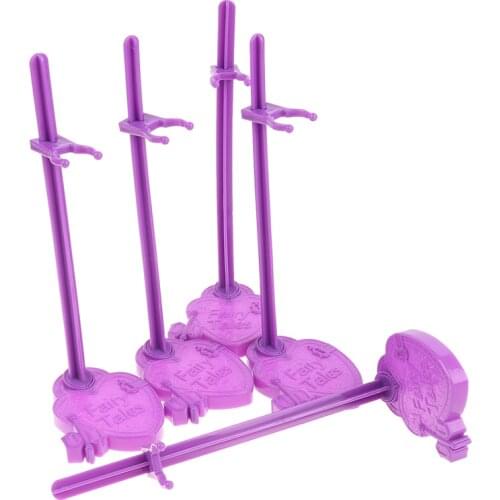 5Pcs/lot Waist Doll Stand Display Holder Model Purple Support Toys Model Accessories