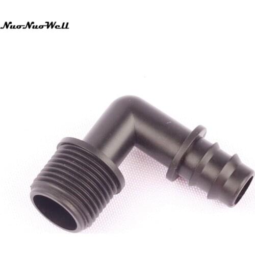 5pcs NuoNuoWell 1/2" Male Tread To 16mm Barbed 90 Degree Elbow Hose Connector for Micro Irrigation Garden Drip System