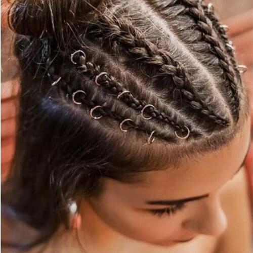50-200Pcs Hair Ring for Braids Opening Dreadlock Bead Cuff Clip Braiding Hair Circle Kids Women Hair Styling Accessories Tools