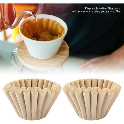 50pcs Disposable Wood Fiber Coffee Filters Cup Replacement Single Serving Paper for Coffee Machine Filter Paper Cake Cup Bowl