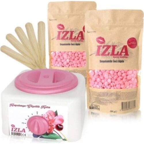 Depilation Machine + 2 Pcs Powdered Strippable Beads + Waxing Spatula Set