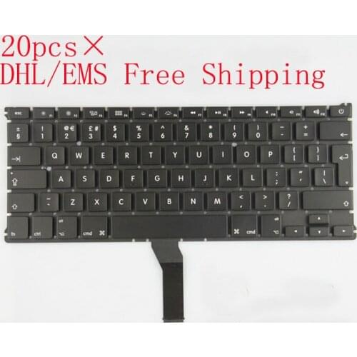 Free DHL/EMS 20pcs Keyboard For Macbook air 13-inch A1466 A1369 UK Layout Keyboard 2011 2012 2013 2014 2015