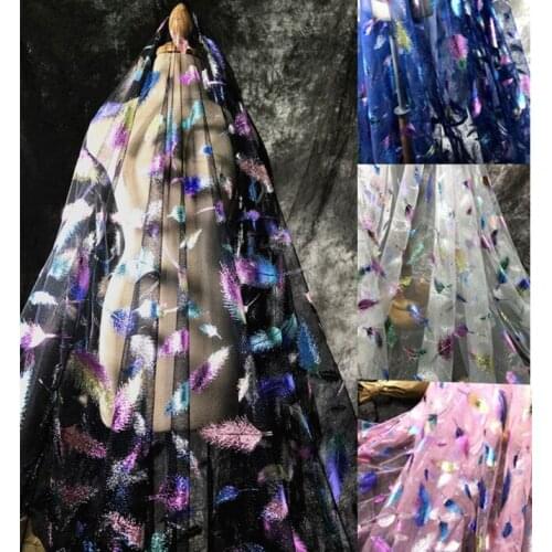 Colorful Symphony Peacock Feather Hot Gradient Mesh Clothing Fabric