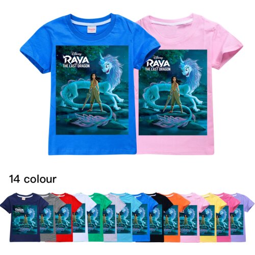 Raya and The Last Dragon Kids T-Shirt Disney Cartoon Sisu&Raya Printing T Shirts Children Clothing Boys/Girls New Summer Tshirt