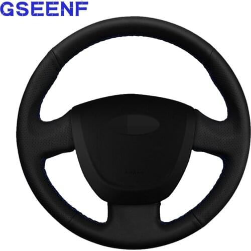Car Steering Wheel Cover Artificial Leather Black PU Hand-stitched For Lada Granta 2011 2012 2013 2014 2015 2016 2017-2018