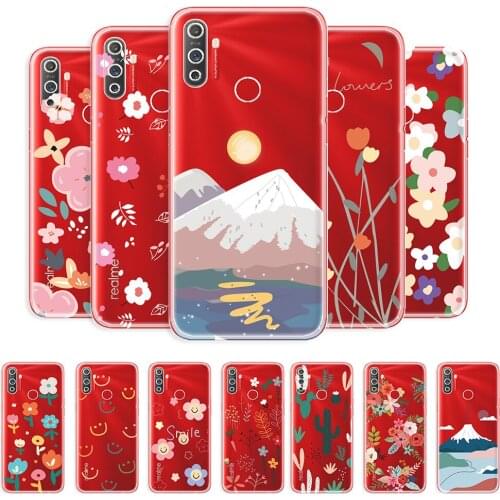 For OPPO Realme C3 Case Transparen Soft Case For Realme C3 c3 6.5" Clear Protective Back Cover For Realme C3 Scenery Phone Coque