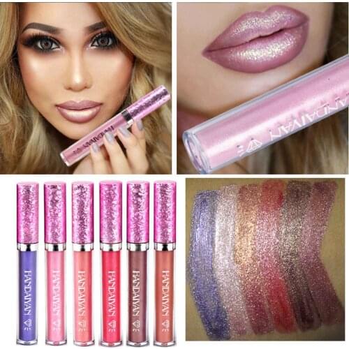 HANDAIYAN Glitter Liquid Lipstick Lip Plumper Gloss Crystal Glow Laser Holographic Lipsticks Mermaid Pigment Shiny Lipgloss Tube
