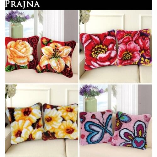 Knoopkussen Foamiran For Needlework Handwerken Latch Hook Pillowcase Latch Hook Cushion Embroidery DIY Cross Stitch Knooppakket