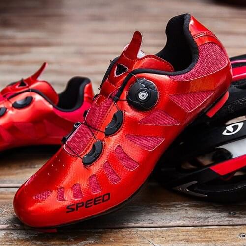 Professional Cycling Sneakers Men Triathlon Racing Shoes Red Good Quality Speed Road Bicycle Shoes For Male Sapatilha Ciclismo