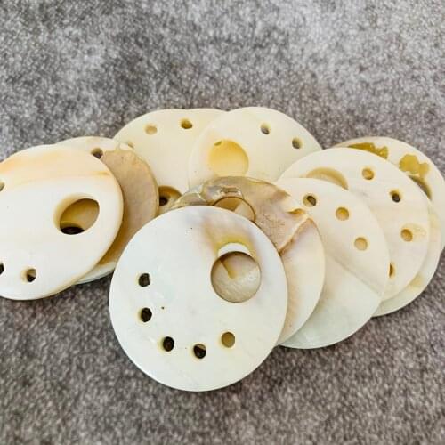 5PCS Natural Shell Pendant Mother of Pearl Charm Pendant 40mm Round Seashell for DIY Jewelry Finding Making Necklace Accessories