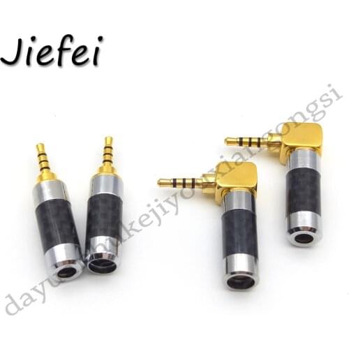 Lot 2.5mm 4 Pole stereo Male Audio Jack Repair Headphone Earphone Plug Right Angle 90 degrees DIY Soldering Connector