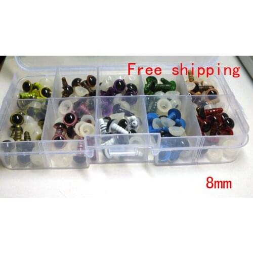 Kit of 8mm Color Safety Eyes for crochet doll with box-totally 50 pairs