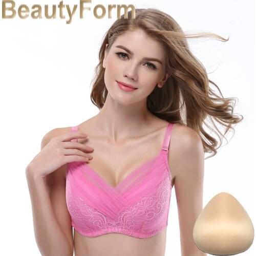 BRA SET Mastectomy Bra Ventilated Sponge beauty Prosthesis brseast forms false breast enhancer 8428