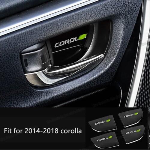 Lsrtw2017 car interior door bowl trim sticker for toyota corolla 2013 2014 2015 2016 2017 2018 accessories E170 details styling
