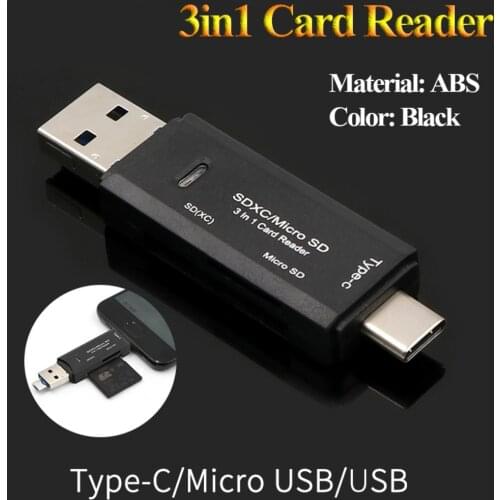 New Card Reader Adapter 3in1 USB3.1 USB-C TF Type C SD For Macbook Compatible With Type-c Laptop Easy To Carry