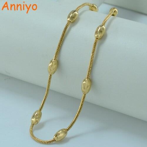 Anniyo 45CM/ Necklace Gold Color Jewelry Fashion Chain Womens Fashion Ethiopian Africa Jewellery GP #002412