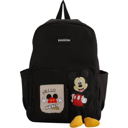 Disney Mickey Simple Large-capacity Travel Backpack Junior High School Student High School Female College Student School Bag