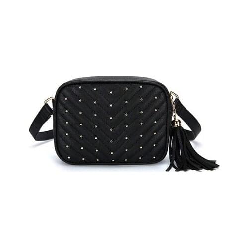 Luxury Pu Leather Small Square Bag Fashion Messenger Bag Personality Small Waist Bag Rivet Chest Bag Casual Simple Messenger Bag