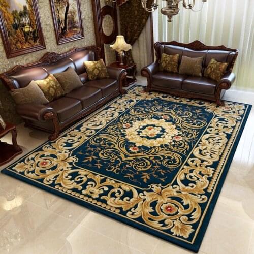 Palace Luxury Carpets For Living Room Hand Carved Rugs For Bedroom Villa Sofa Coffee Table Floor Mat Retro Thick Study Area Rug