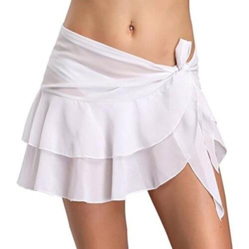 Chiffon Beach Cover up Sarong Multi Wear Ruffle Swimsuit Wrap for Women Q1FE