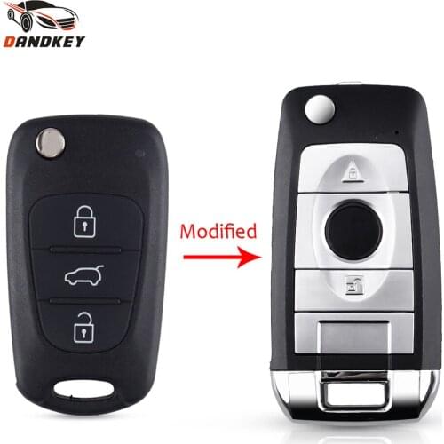 Dandkey Flip Folding Car Remote Modified Key Shell Case For Hyundai l20 I30 IX35 Elantra Accent Avante Auto 3 Buttons Key