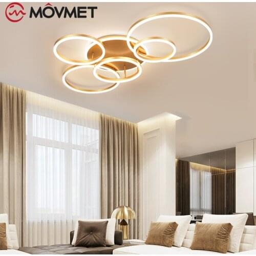 Modern Led lights 2/3/5/6 Rings For living Room Bedroom Study Room Ceiling Lights Luminarias para sala Dimming Ceiling Lamp