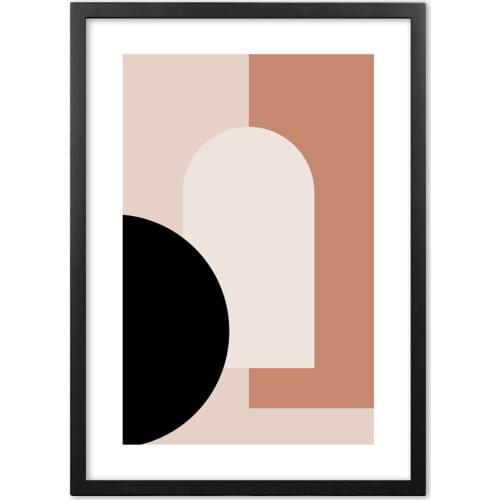 Warm Color Block Abstract Wall Art Paper Painting Landscape Wall Pictures For Living Room Decor