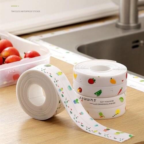 3.2mx38mm Various Patterns Bathroom Shower Sink Bath Sealing Strip PVC Self Adhesive Waterproof Wall Sticker Bathroom Kitchen