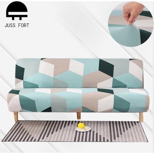 All-inclusive Stretch Sofa Cover Geometric Print Without Armrest Sofa Bed Covers Tight Wrap Elastic Protector Couch Slipcovers