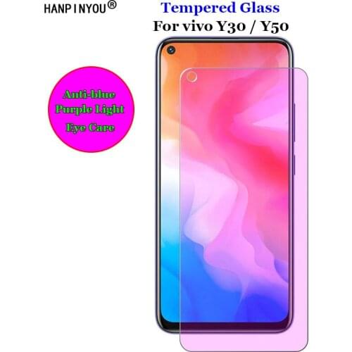 For vivo Y30 Y50 Y51s Y70S Y51 Y51a Anti blue Purple Light Ray Eye Care Tempered Glass 9H 2.5D Premium Screen Protector Film