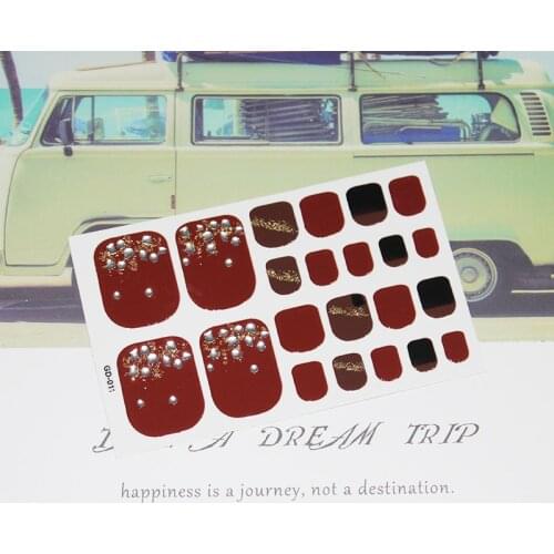 1 Sheet 3D Toenail Sticker Full Cover Waterproof Non-toxic Sticker Foot Toenail Tablets DIY Nail Art Tool Accessories Manicur