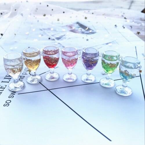 10pcs Fashion gold foil goblet Charms for DIY decoration earring key chain Jewelry Making Lovely gift
