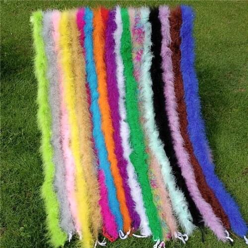 2Meters Fluffy Turkey Marabou Feather Boa 18-20g Shawl Wedding Skirt with Fringe Trim Feathers Crafts Plumes Decoration Decor