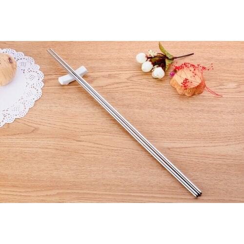2pair FDA 39CM 304 stainless steel chopsticks tableware korean household metal alloy round chopsticks KV 094