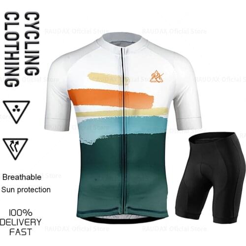 2021 Raudax Summer Cycling Clothing maillot ciclismo Multicolor Short Sleeve Cycling Jersey Mtb Bike Team Uniforme of Men