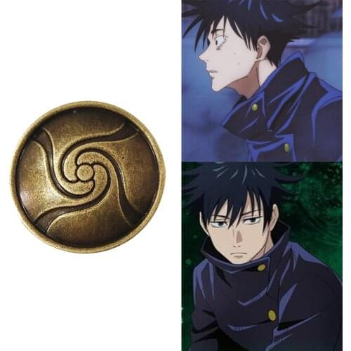 5 Pcs Jujutsu Kaisen Cosplay Button Gojou Satoru Uniform Buckle Itadori Yuuji Megumi Coat Metal Buttons Clothing Accessories